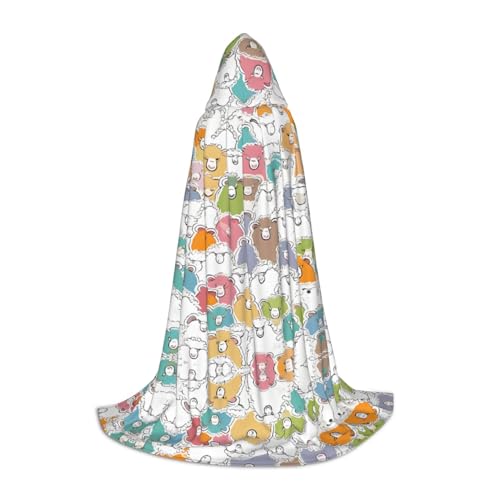 AMHMNZDXH Niedlicher bunter Schaf, Cartoon-Druck, Kapuzenumhang für Teenager, für Halloween, Cosplay, Party, Tanz AMHMNZDXH Niedlicher bunter Schaf, Cartoon-Druck, Kapuzenumhang für Teenager, für Halloween, Cosplay, Party, Tanz von AMHMNZDXH