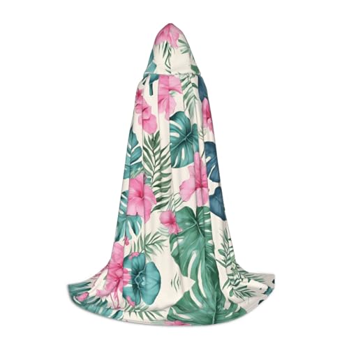 AMHMNZDXH Palmenblatt-Druck Kapuzenumhang für Teenager für Halloween, Cosplay, Party, Tanz von AMHMNZDXH