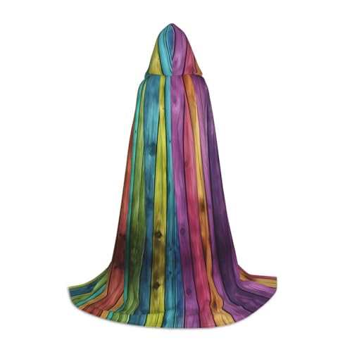 AMHMNZDXH Regenbogenfarbener Holzhintergrund mit Kapuze für Jugendliche für Halloween, Cosplay, Party, Tanz AMHMNZDXH Regenbogenfarbener Holzhintergrund mit Kapuze für Jugendliche für Halloween, Cosplay, Party, Tanz von AMHMNZDXH