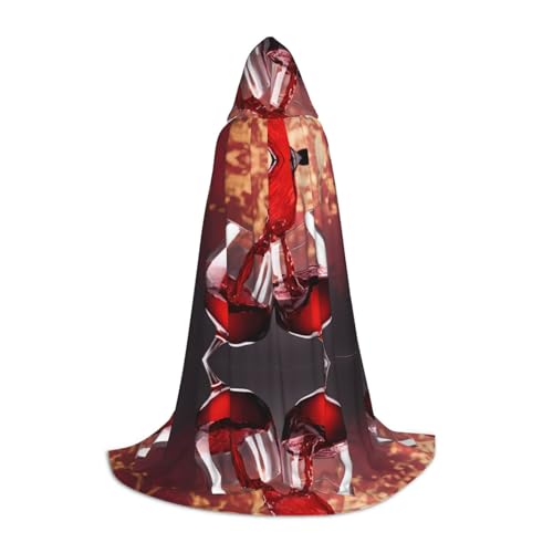AMHMNZDXH Rotweinglas Cheers Print Kapuzenumhang für Teenager für Halloween, Cosplay, Party, Tanz AMHMNZDXH Rotweinglas Cheers Print Kapuzenumhang für Teenager für Halloween, Cosplay, Party, Tanz von AMHMNZDXH