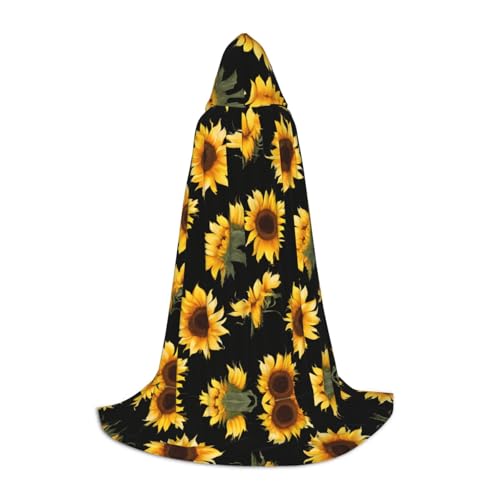 AMHMNZDXH Sonnenblumen-Umhang mit blühenden Blumen, Pflanzen, schwarz und gelb, mit Kapuze, für Teenager, für Halloween, Cosplay, Party, Tanz AMHMNZDXH Sonnenblumen-Umhang mit blühenden Blumen, Pflanzen, schwarz und gelb, mit Kapuze, für Teenager, für Halloween, Cosplay, Party, Tanz von AMHMNZDXH