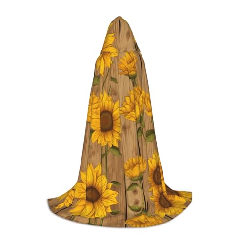 AMHMNZDXH Sonnenblumen-bedruckter Kapuzenumhang für Teenager für Halloween, Cosplay, Party, Tanz AMHMNZDXH Sonnenblumen-bedruckter Kapuzenumhang für Teenager für Halloween, Cosplay, Party, Tanz von AMHMNZDXH