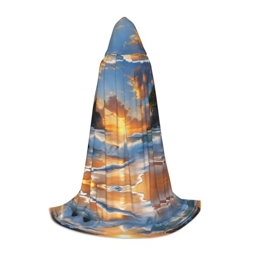 AMHMNZDXH Strand Sonnenaufgang Druck Kapuzenumhang für Teenager für Halloween, Cosplay, Party, Tanz AMHMNZDXH Strand Sonnenaufgang Druck Kapuzenumhang für Teenager für Halloween, Cosplay, Party, Tanz von AMHMNZDXH