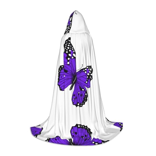 AMHMNZDXH Süßer lila Schmetterling Druck Kapuzenumhang für Teenager für Halloween, Cosplay, Party, Tanz AMHMNZDXH Süßer lila Schmetterling Druck Kapuzenumhang für Teenager für Halloween, Cosplay, Party, Tanz von AMHMNZDXH