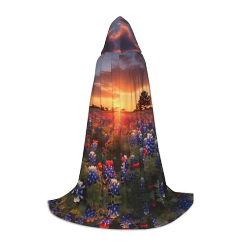 AMHMNZDXH Texas Bluebonnets Kapuzenumhang mit Landschaftsdruck für Teenager für Halloween, Cosplay, Party, Tanz AMHMNZDXH Texas Bluebonnets Kapuzenumhang mit Landschaftsdruck für Teenager für Halloween, Cosplay, Party, Tanz von AMHMNZDXH