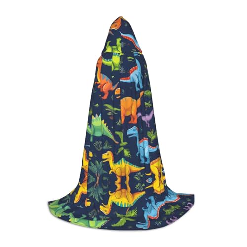 AMHMNZDXH Umhang mit buntem Dinosaurier-Druck für Jugendliche für Halloween, Cosplay, Party, Tanz AMHMNZDXH Umhang mit buntem Dinosaurier-Druck für Jugendliche für Halloween, Cosplay, Party, Tanz von AMHMNZDXH