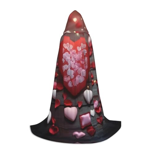 AMHMNZDXH Valentinstag-Druck, Kapuzenumhang für Teenager, Halloween, Cosplay, Party, Tanz AMHMNZDXH Valentinstag-Druck, Kapuzenumhang für Teenager, Halloween, Cosplay, Party, Tanz von AMHMNZDXH