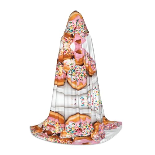 AMHMNZDXH Weihnachtlicher Donut-Druck Kapuzenumhang für Teenager für Halloween, Cosplay, Party, Tanz AMHMNZDXH Weihnachtlicher Donut-Druck Kapuzenumhang für Teenager für Halloween, Cosplay, Party, Tanz von AMHMNZDXH