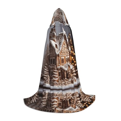AMHMNZDXH Weihnachtlicher Lebkuchenähnliches Dorfhaus Druck Kapuzenumhang für Teenager für Halloween, Cosplay, Party, Tanz AMHMNZDXH Weihnachtlicher Lebkuchenähnliches Dorfhaus Druck Kapuzenumhang für Teenager für Halloween, Cosplay, Party, Tanz von AMHMNZDXH