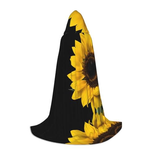 AMHMNZDXH Wilder Sonnenblumen-Druck, Kapuzenumhang für Teenager, Halloween, Cosplay, Party, Tanz AMHMNZDXH Wilder Sonnenblumen-Druck, Kapuzenumhang für Teenager, Halloween, Cosplay, Party, Tanz von AMHMNZDXH