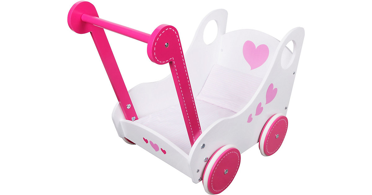 Amia Holz Puppenwagen Flora, mit 2 Kissen
