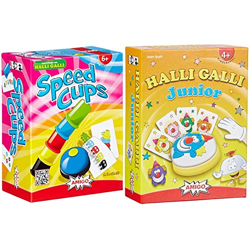 AMIGO - Speed Cups, Geschicklichkeitsspiel & Halli Galli Junior, Kartenspiel (2-4 Spieler, ab 6 Jahren) AMIGO - Speed Cups, Geschicklichkeitsspiel & Halli Galli Junior, Kartenspiel (2-4 Spieler, ab 6 Jahren) von AMIGO