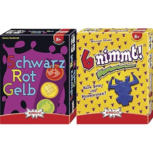 AMIGO Spiel + Freizeit 1720 1663 - Schwarz Rot Gelb, Kartenspiel & 4910-6 nimmt!, Kartenspiel von AMIGO