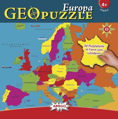 AMIGO Spiel + Freizeit 60349509 Amigo 00380 - GeoPuzzle - Europa, 58 Teile, Mehrfarbig/Meereswellen (Ocean Tides) AMIGO Spiel + Freizeit 60349509 Amigo 00380 - GeoPuzzle - Europa, 58 Teile, Mehrfarbig/Meereswellen (Ocean Tides) von AMIGO