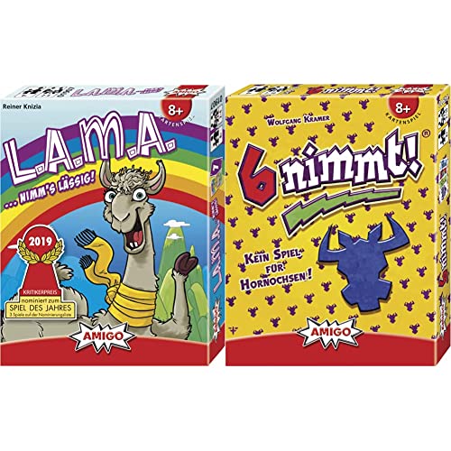 AMIGO Spiel + Freizeit Spielkarten 01907 - LAMA & 4910-6 nimmt!, Kartenspiel von AMIGO