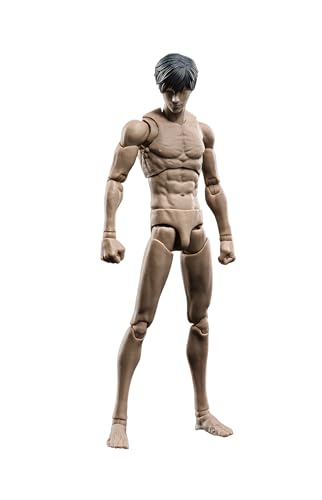 AMITD 1/12 Maßstab Männliche Aktionsfigur, 6 Zoll Flexibler muskulöser Körper, Kopfskulptur, Ersatzaccessoire, Miniaturpuppe, Sammlung (Gelbe Haut) von AMITD