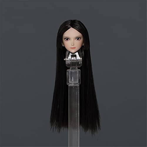AMITD 1/12 Maßstab Weibliche Kopfskulptur,Anime Girl Pale Skin Head Carved for 6inch Seamless Action Figure Körper Collection (G) von AMITD