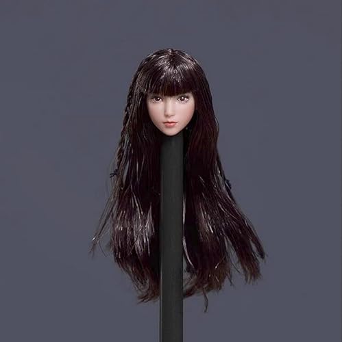 AMITD 1/12 Maßstab Weibliche Kopfskulptur,Asian Girl Pale Skin Head Carved for 6inch Weibliche Seamless Action Figure Collection von AMITD