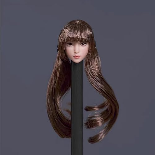 AMITD 1/12 Maßstab Weibliche Kopfskulptur,Asian Girl Pale Skin Head Carved for 6inch Weibliche Seamless Action Figure Collection von AMITD