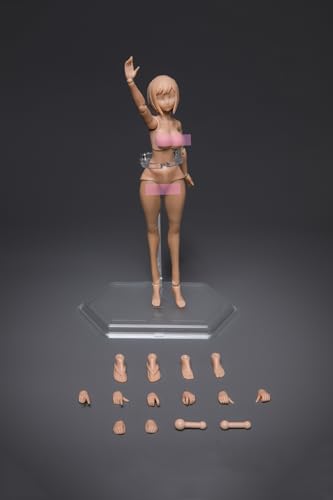 AMITD 1/12 Maßstab weiblicher Körper,6inch Joint Flexible Action Figure Körper Plump Körper Type with Kopfskulptur&Stand Collection ST05B von AMITD