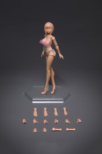 AMITD 1/12 Maßstab weiblicher Körper,6inch Joint Flexible Action Figure Körper Plump Körper Type with Kopfskulptur&Stand Collection ST06B von AMITD