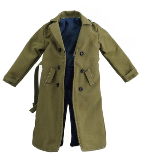 AMITD 1/12 Scale Doll Clothes Men's Trench Coat for 6 inch Male Action Figure Body (Green) von AMITD