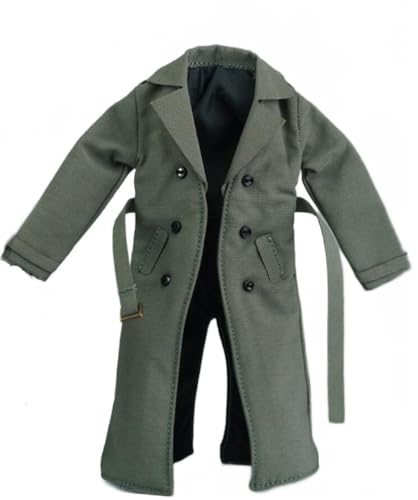 AMITD 1/12 Scale Doll Clothes Men's Trench Coat for 6 inch Male Action Figure Body (Grey) von AMITD