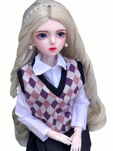 AMITD 1/3 BJD Doll Kawaii Doll Move Joints Handmade Makeup Cute 24 Inches Collectible Cartoon Dress up Dolls Best Gift (B) von AMITD