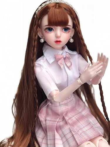 AMITD 1/3 BJD Doll Kawaii Doll Move Joints Handmade Makeup Cute 24 Inches Collectible Cartoon Dress up Dolls Best Gift (C) von AMITD