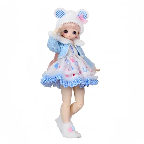 AMITD 1/4 BJD Doll Kawaii Doll Move Joints Handmade Makeup Cute 18 Inches Collectible Cartoon Dress up Dolls Best Gift (C) von AMITD
