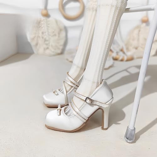 AMITD 1/4 BJD Doll Shoes Carefully Crafted Fashionable High Heels Suitable for 18 inch BJD SD Doll Gifts for Doll Lovers (Beige) von AMITD