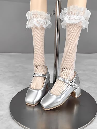 AMITD 1/4 BJD Doll Shoes Carefully Crafted Fashionable Shoes Suitable for 18 inch BJD SD Doll Gifts for Doll Lovers (Bright Silver) von AMITD
