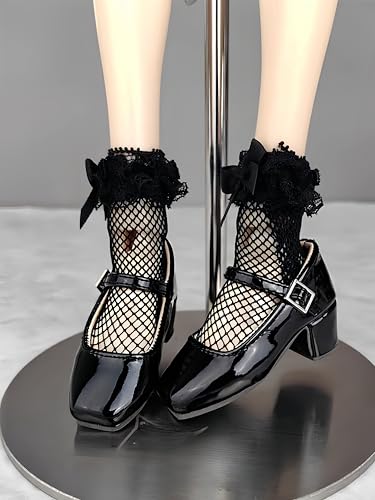 AMITD 1/4 BJD Doll Shoes Carefully Crafted Fashionable Shoes Suitable for 18 inch BJD SD Doll Gifts for Doll Lovers (Brilliant Black) von AMITD
