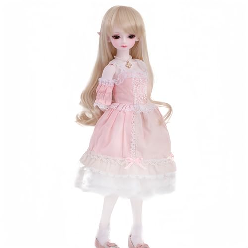 AMITD 1/4 BJD-Puppe, 16 Zoll, Anime-Kugelgelenkpuppe, SD-Puppe, Handgemalte Schminke, Sammlerfigur, Dekoration für zu Hause und Geschenkset (H) von AMITD