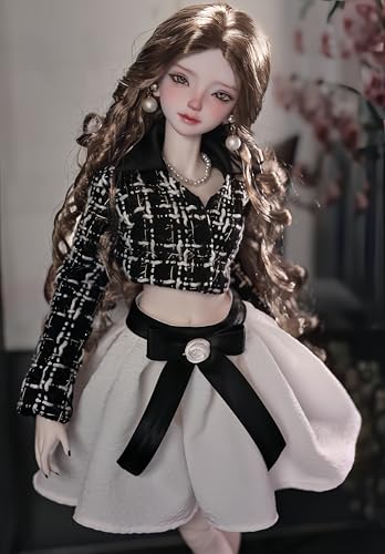 AMITD 1/4 BJD-Puppe, Anime-Kugelgelenkpuppe, SD-Puppe, Hartholz, Handgemalte Schminke, Dekoration für zu Hause und Geschenkset (H) von AMITD