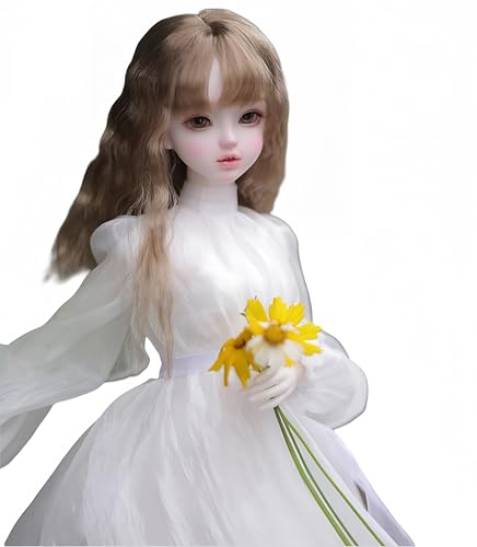 AMITD 1/4 BJD-Puppe, Hartholz, Anime-Kugelgelenkpuppe, SD-Puppe, Handgemalte Schminke, Sammlerfigur, Dekoration für zu Hause und Geschenkset,H von AMITD
