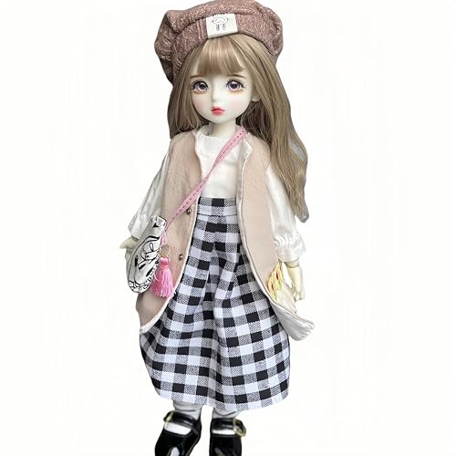 AMITD 1/6 BJD Doll Kawaii Ball Joint Doll Handmade Makeup 11.8 Inches Collectible Cartoon Dress up Dolls Best Gift (K) von AMITD