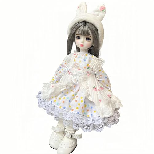 AMITD 1/6 BJD Doll Kawaii Ball Joint Doll Handmade Makeup 11.8 Inches Collectible Cartoon Dress up Dolls Best Gift (U) von AMITD