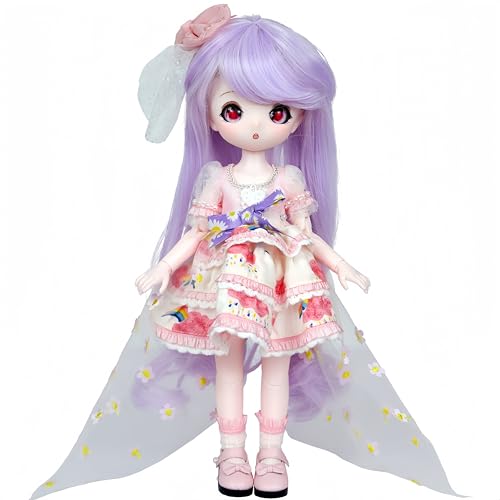 AMITD 1/6 BJD Dolls Kawaii Doll 28 Move Joints Handmade Makeup Cute 12 Inches Collectible Cartoon Dress up Dolls Best Gift (A) von AMITD