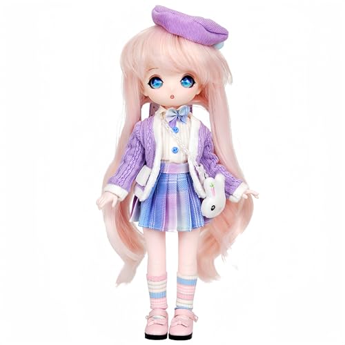 AMITD 1/6 BJD Dolls Kawaii Doll 28 Move Joints Handmade Makeup Cute 12 Inches Collectible Cartoon Dress up Dolls Best Gift (B) von AMITD