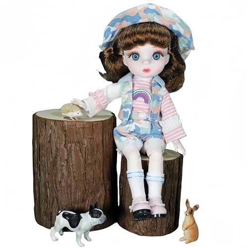 AMITD 1/6 BJD Dolls Kawaii Doll 28 Move Joints Handmade Makeup Cute 12 Inches Collectible Cartoon Dress up Dolls The (A) von AMITD