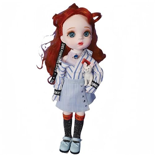AMITD 1/6 BJD Dolls Kawaii Doll 28 Move Joints Handmade Makeup Cute 12 Inches Collectible Cartoon Dress up Dolls The (B) von AMITD