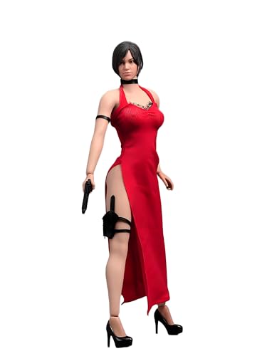 AMITD 1/6 Maßstab Action Figure,12inch Weibliche Soldier Flexible Seamless Action Figure Full Set Collection (Weibliche Agent Red Dress) von AMITD