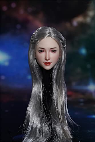 AMITD 1/6 Maßstab Weibliche Kopfskulptur, Asian Girl Pale Skin Head Carved for 12inch Phicen TBLeague Action Figure Körper Collection (B) von AMITD