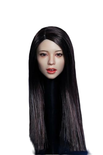 AMITD 1/6 Maßstab Weibliche Kopfskulptur,Asian Girl Expression Head Carved for 12inch PH TBL JO Action Figure Körper (D) von AMITD