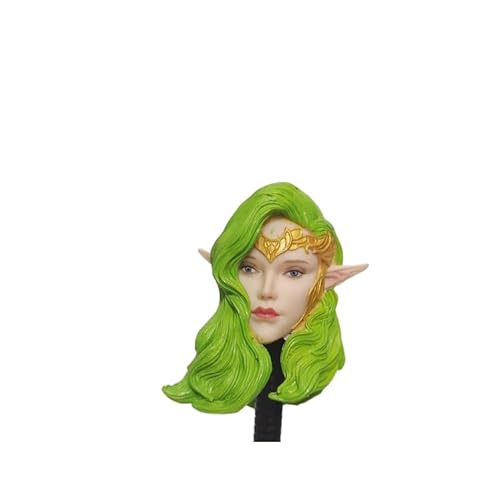 AMITD 1/6 Maßstab Weibliche Kopfskulptur,Elf Girl Weibliche Fairy Plastic Hair Head Carved for 12inch PH TBL JO Soldier Action Figure Collection (I) von AMITD