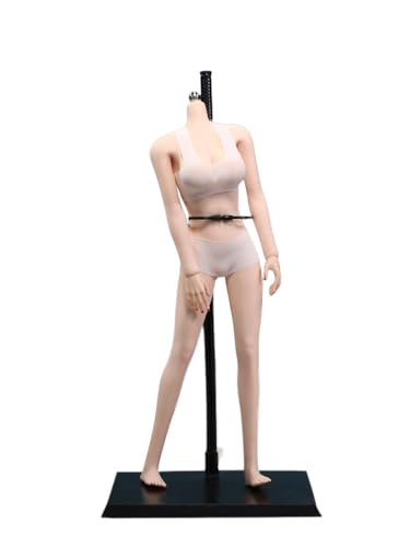 AMITD 1/6 Maßstab weiblicher Körper, 12 Zoll superflexibel, asiatischer Körper, JIAOUDOLL, nahtlos, schmale Schultern, großer Busen, Nicht abnehmbare Füße, Sammlerstück (rosa Haut, JOQ-07F) von AMITD