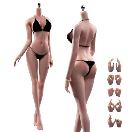 AMITD 1/6 Maßstab weiblicher Körper, 12 Zoll superflexibel, nahtlos, mit Make-up, schlank, ohne abnehmbare Füße, Miniaturfigur (Suntan Haut) von AMITD