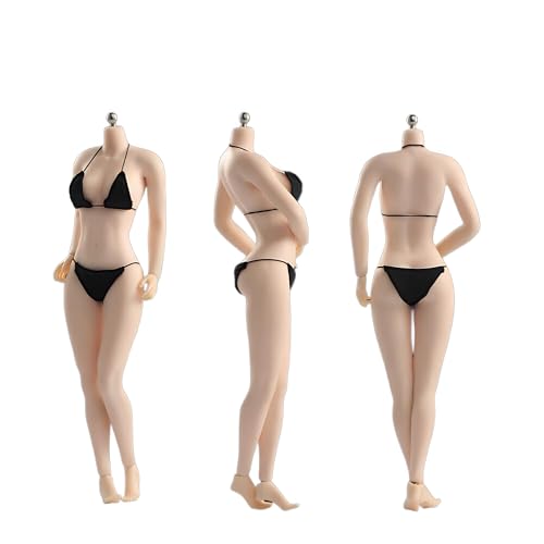 AMITD 1/6 Maßstab weiblicher Körper,12inch Asian Girl Type Seamless Figure Körper Super Flexible Large Bust Miniature Action Figure Collectible (Pale Skin AB001W) von AMITD