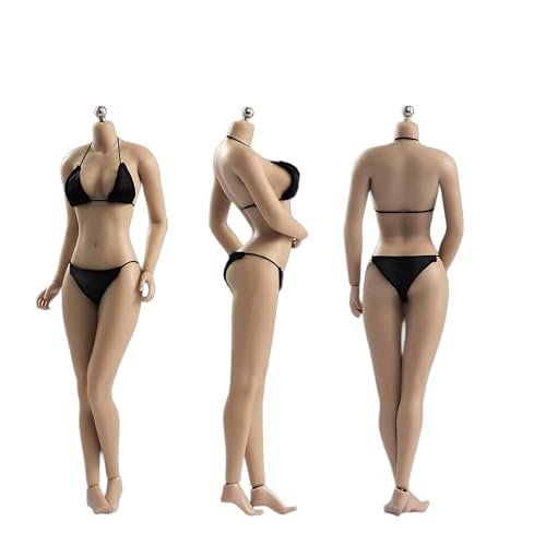 AMITD 1/6 Maßstab weiblicher Körper,12inch Asian Girl Type Seamless Figure Körper Super Flexible Large Bust Miniature Action Figure Collectible (Suntan Skin AB001S) von AMITD